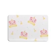 JCP 紅潤小豬 珪藻土腳踏墊, 快樂, 1個