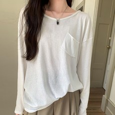 루나걸 여성용 컬슨 포켓 긴팔티 L24FT072312