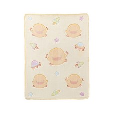 PiYOPiYO黃色小鴨 太空冒險珊瑚絨四季毯 + 提袋, 85 x 115cm, 黃色