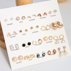 BEOURGUEST 女性一個月日常耳環組 B