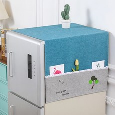 Pairing 微波爐 洗衣機 冰箱 亞麻防塵罩 雙門冰箱適用, 樹木