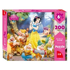 Disney 迪士尼 兒童拼圖 200片 迪士尼新款幼兒童200片紙盒平面拼圖 兒童玩具 益智玩具 學習拼圖迪士尼公主2990, 1入