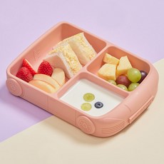 NATURE LOVE MERE 汽車吸盤餐盤, 珊瑚粉, 單品, 1個