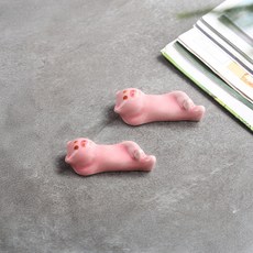 Modernat 慵懶動物朋友陶瓷筷匙架, 2個, 小豬