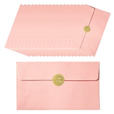 萊薩克壓紋信封, 粉紅色(信封), 隨機出貨(貼紙), 20個