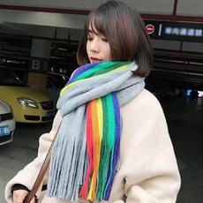 무지개 디자인 머플러