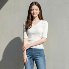 BURU N JUDY 女款 O V領羅紋針織衫 BOSEPO511A
