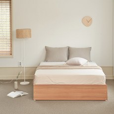 퍼리든 엘릭코 무헤드 3단 서랍 침대 + 본넬 매트리스 세트 방문설치, 오크