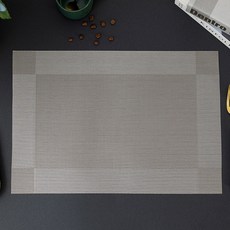 Lifefit PVC 家用餐桌墊 4入, 銀灰色, 45 x 30 cm