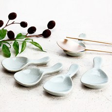 INHYUN Gongbang 傳統手工藝品灰青瓷筷架5入 + 高級禮盒 + 禮品包裝組, 單一顏色, 1套