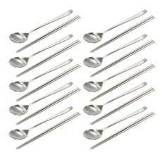 CHEFLINE 不鏽鋼304艾菲爾營業用不鏽鋼餐具10件組, 單一顏色, 湯匙 10p + 筷子 10p, 1套