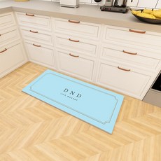 DND마켓 방수 PVC 오염방지 주방 발 매트, 아쿠아블루, 1개