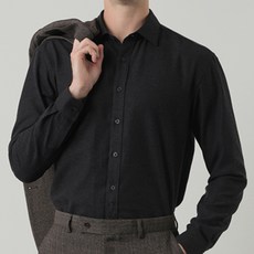 男士 Lancetti 麻花素色刷毛修身襯衫 ETWZ049