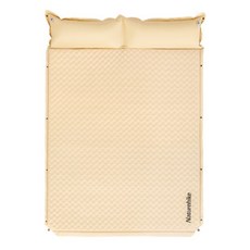 Naturehike 挪客 D01帶枕自動充氣墊 加大尺寸 奶油色 露營首選, 雙人(192 x 132 x 6cm)