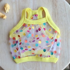 코나블루 반려동물 핸드메이드 망사 러블리 여름 나시티 GS014, 화이트, 1개