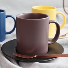 霧面陶瓷彩虹素面馬克杯 380ml, 豆沙色, 2個