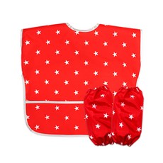 DEOHAEPI Starlight 兒童防水短袖藝術袍袖套 03, 紅色