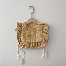 Hararoi 兒童荷葉邊絎縫小熊圍兜圍巾