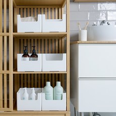 GAKYU PANTRY縫線梯形生活收納箱, 白色, 4個