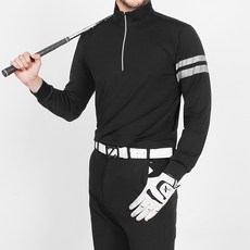 마인플로우 남성용 RM소매 두줄 골프 반집업 티셔츠