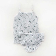 女童心動內衣套組 羅紋可愛吊帶四季背心 + 三角內褲內衣套組