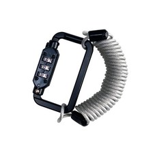 Travel Cube 防盜安全登山扣 + 1.5m 彈簧鋼纜, 1套