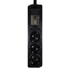 3 插腳多抽頭 3m，用於大容量接線阻塞, 5m, 黑色, 1個