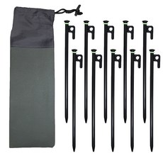 DIBOTE 迪伯特 高碳鋼夜光圈黑色大頭營釘10件組 附收納袋 W3008-30, 1套