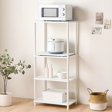 GaguRecipe 組裝式智慧微波爐層架, 白色, 4格