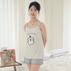 CocoDream 女款 青少年 學生 莫代爾 白色 小狗圖案 內附罩杯 家居服 細肩帶背心 + 短褲 套裝 BNN2705
