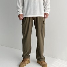 Meositta 男性彈性鬆緊帶工裝高彈力半寬版運動褲