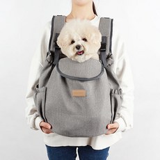 에이미러브즈펫 강아지앞가방 허그프론트빕, 그레이, 1개