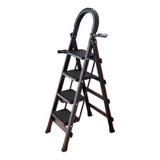 온써키 스툴 접이식 미니 사다리 블랙 4단, 1개