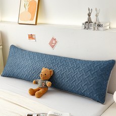 Allode 絎縫插畫長抱枕套, NO 03 深藍色