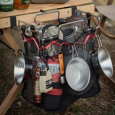 Ttabongoppa 露營桌邊多用途懸掛式收納網袋 長33cm x 寬16cm x 高26cm JNH1649, 1層, 1個, 混色