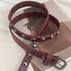 Dotif 女款復古風鉚釘裝飾細腰帶 D264-0147