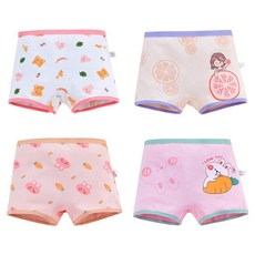 J-Cell 女童款 小熊與兔子是好朋友 四角內褲 4件組 Q06