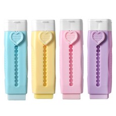 愛心推拉式橡皮擦4入組, 混色, 1組