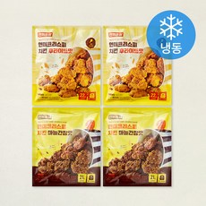 한끼통살 현미크리스피 닭다리 후라이드맛 150g x 2개입 + 마늘간장맛 150g x 2개입 믹스세트 (냉동), 1세트