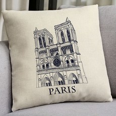 迷人城市設計線條素描抱枕套