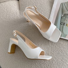 Rable 女士方頭露跟涼鞋 7.5cm, 白色, 230