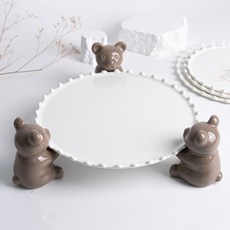 小熊水滴蛋糕架底座4號 + 3p小熊套組, 棕色, 1套