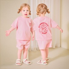 mollimelli 兒童透氣涼爽夏日小狗短袖上下套裝