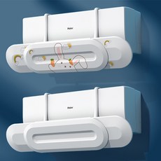 Melt-in 免黏貼掛式冷氣擋風板 簡約白 + 兔子, 單一商品