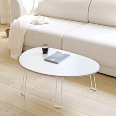 룸앤홈 아몬드 접이식 테이블, 화이트