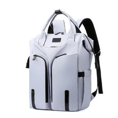 JH Company 長型雙口袋後背包, 灰色