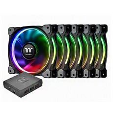 thermaltake Riing Plus 12 RGB 散熱器風扇 TT Premium 5入+數位風扇控制盒, CL-F054-PL12SW-A