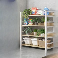 룸마인 파티션 책장 선반, 06 화이트, 4단