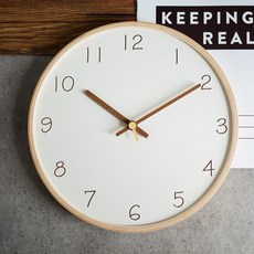 MJK 木質裝飾靜音掛鐘, 自然色