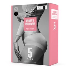 BASE ALPHA ESSENTIALS 女款無痕內褲 M號, 95, 黑色 x 2 + 米色 x 3